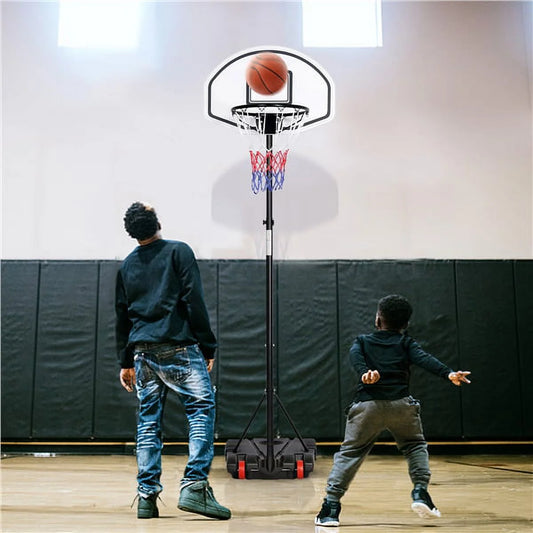 6.4-8.2 Ft Adjustable Height Basketball Hoop System Indoor/Outdoor ( Kids/Youth)