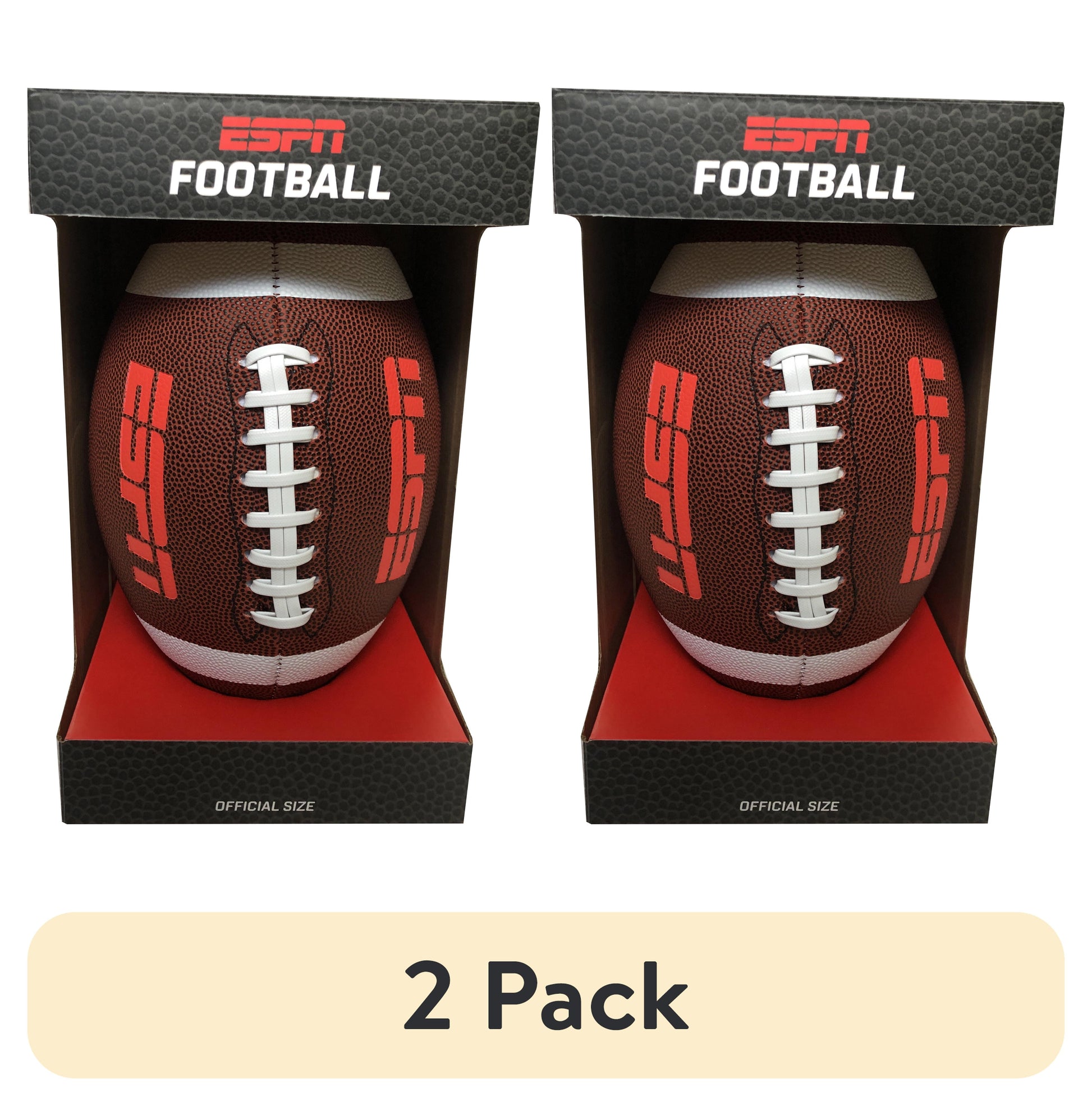 (2 Pack)  XR3 Official Match Size Football with Anti-Skid Composite Material