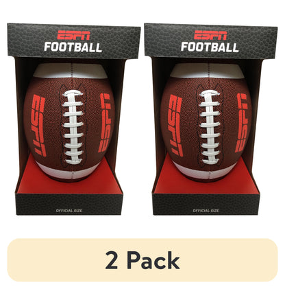 (2 Pack)  XR3 Official Match Size Football with Anti-Skid Composite Material