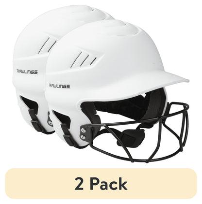 (2 Pack)  Coolflo Fastpitch Softball Helmet with Face Guard, Matte White