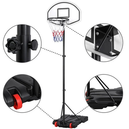 6.4-8.2 Ft Adjustable Height Basketball Hoop System Indoor/Outdoor ( Kids/Youth)
