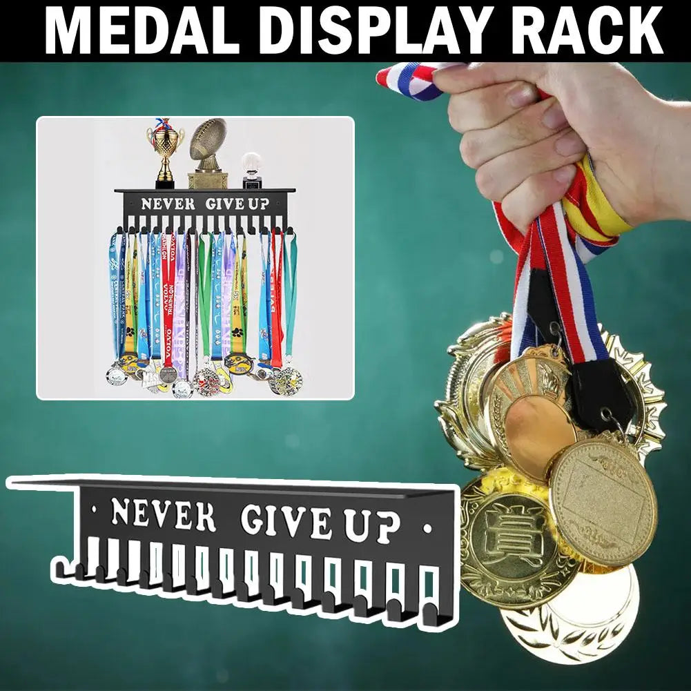 Sports Football Medal Display Metal Rack Hanger Holder Organizer Volleyball Basketball for Ribbons Medal Display