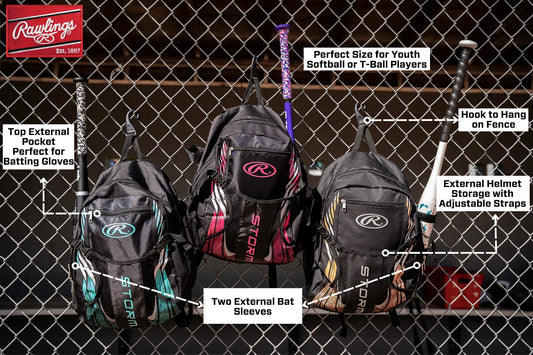 Storm Girls T-Ball Softball Batting Bag Backpack Black/Pink