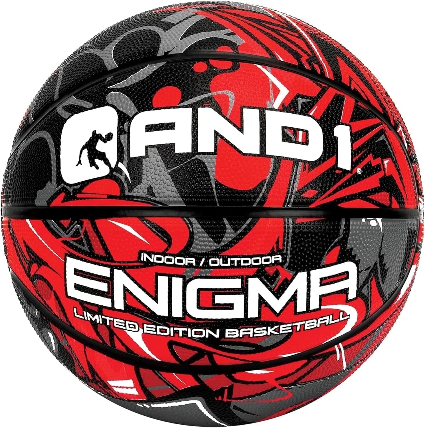 Enigma Rubber Basketball: Size 7 (29.5") Deep Channel Construction, for Indoor/Outdoor Use