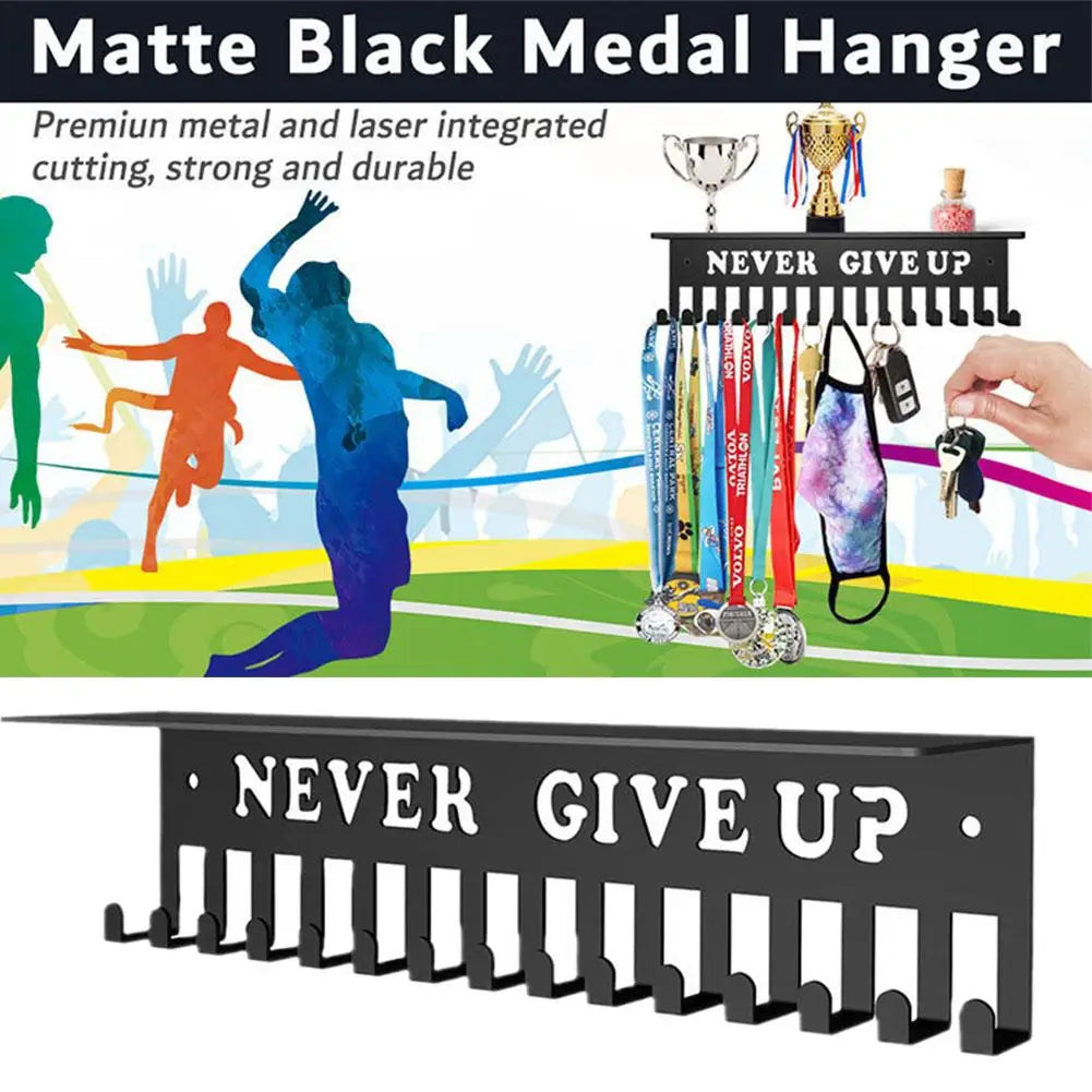 Sports Football Medal Display Metal Rack Hanger Holder Organizer Volleyball Basketball for Ribbons Medal Display