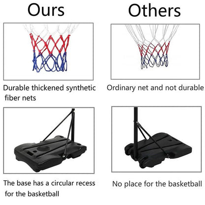 6.4-8.2 Ft Adjustable Height Basketball Hoop System Indoor/Outdoor ( Kids/Youth)