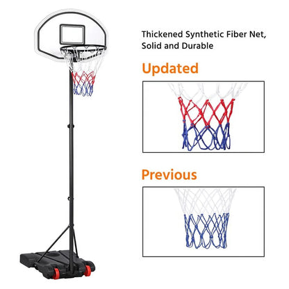 6.4-8.2 Ft Adjustable Height Basketball Hoop System Indoor/Outdoor ( Kids/Youth)
